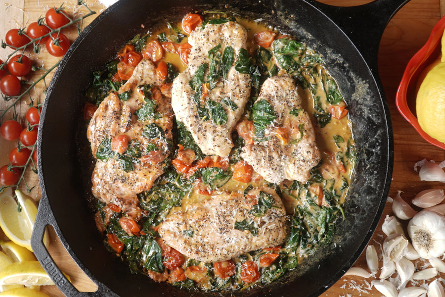 Grilled Creamy Tuscan Chicken!