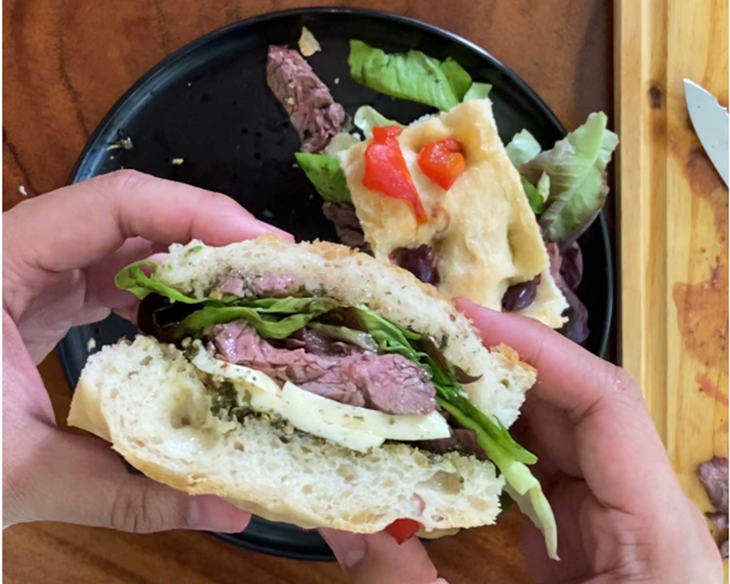 Steak Sandwich on Homemade Focaccia