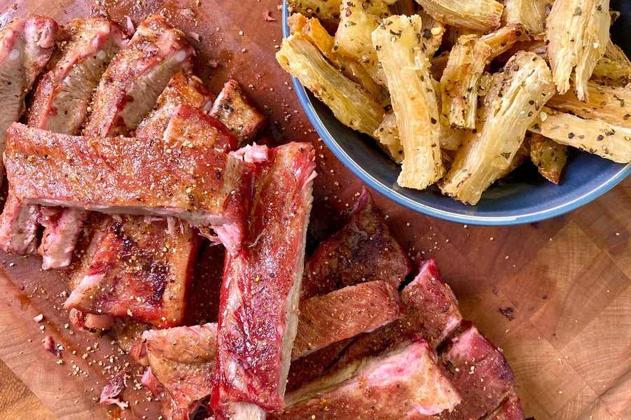 Crispy Yuca Fries and Slow-Cooked Ribs: A Flavorful Duo