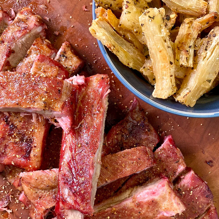Crispy Yuca Fries and Slow-Cooked Ribs: A Flavorful Duo