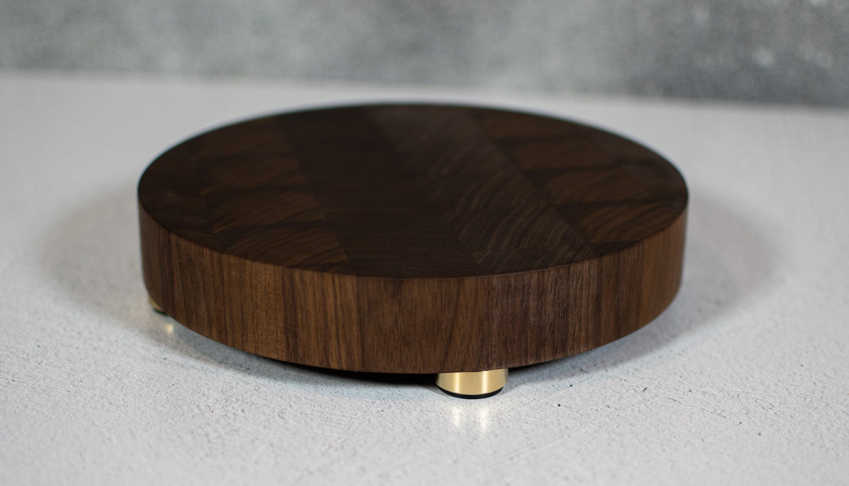 Small Round Butcher Block Cutting and Charcuterie Board