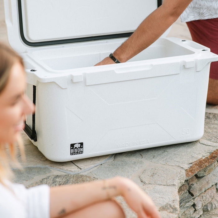 White 50 QT Bison Cooler