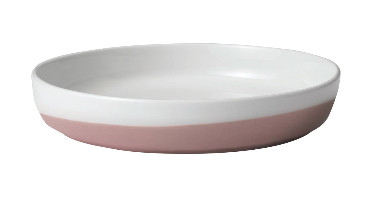 Libbey Austin 10-inch Porcelain Coupe Dinner Plate, Set of 4, Himalayan Salt Pink