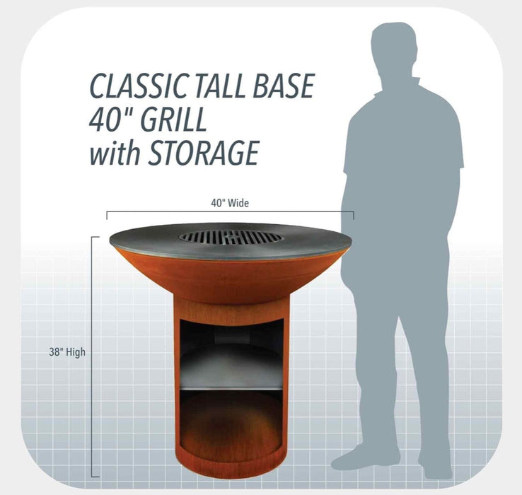 Arteflame Classic 40" Grill - Tall Round Base With Storage